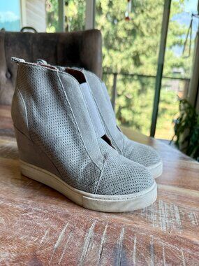 Paolo Perforated Leather Athleisure Ankle-Wedge Booties